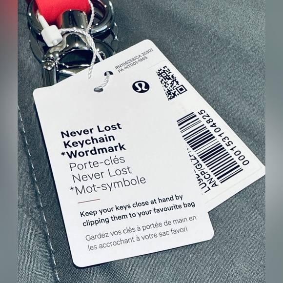 *NWT* Lululemon Never Lost Keychain *Wordmark Ancient Copper Glaze Pink White - Picture 3 of 4